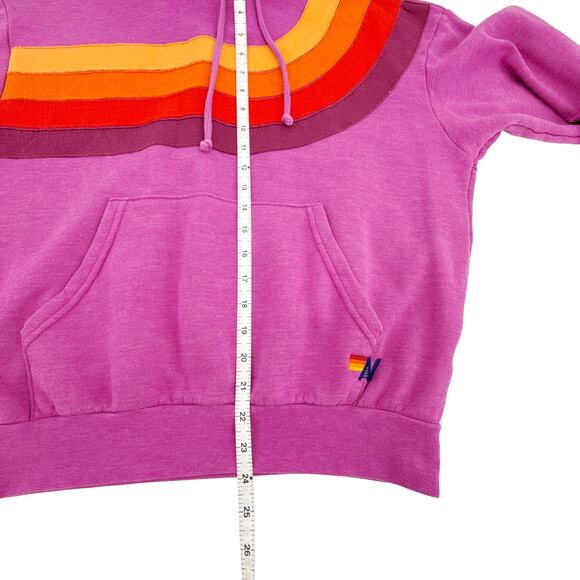 AVIATOR NATION Wave Pullover Hoodie in Magenta XS - Picture 11 of 12